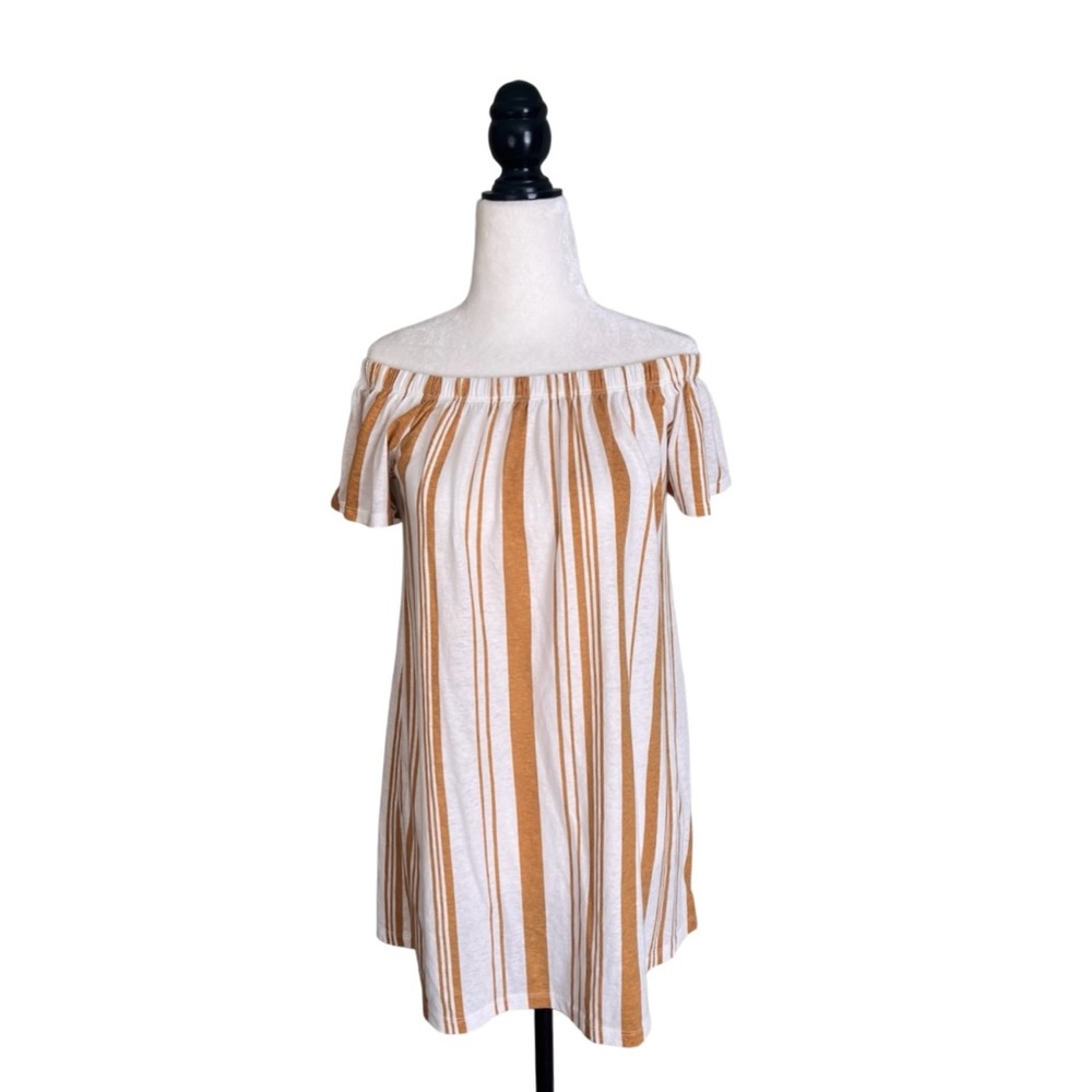 Forever 21 Striped Off The Shoulder Dress Small